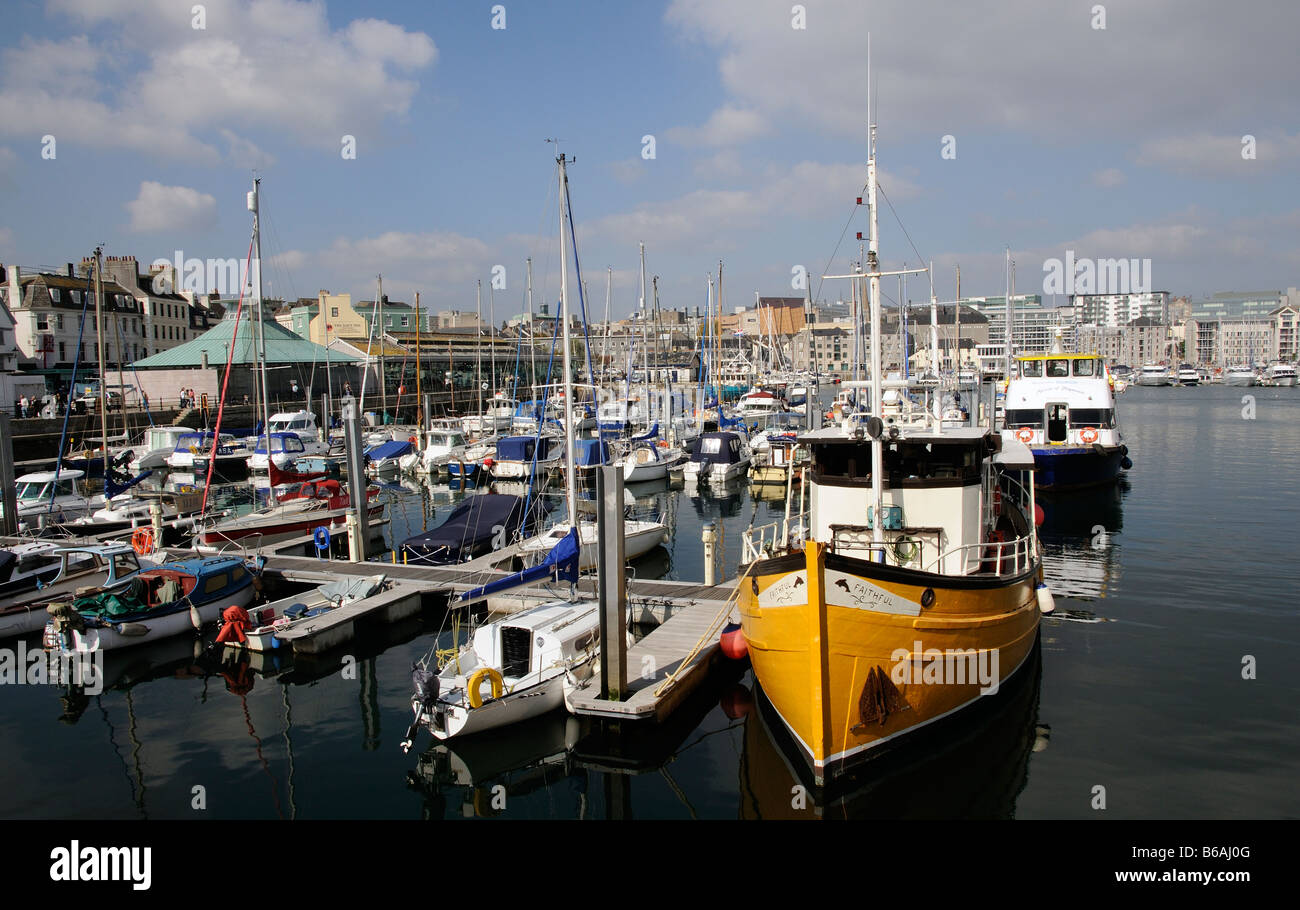 Plymouth Devon England UK Barbican and harbour Stock Photo
