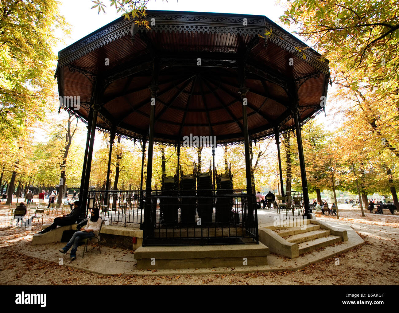 Music Pavillion, Jardin de Luxembourg gardens in Paris, France Stock Photo
