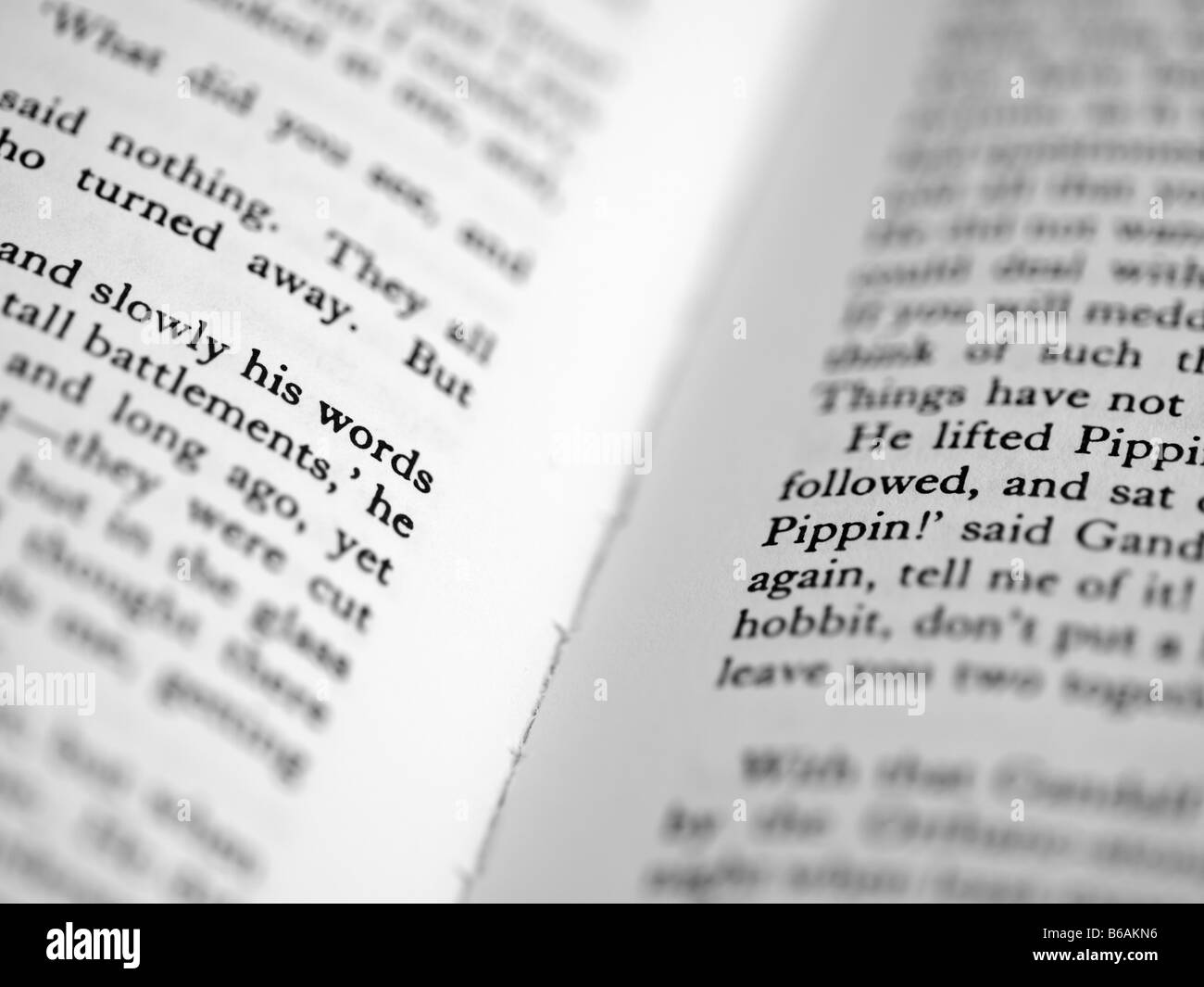 A detail from Tolkien's 'Lord of the Rings' book. Stock Photo