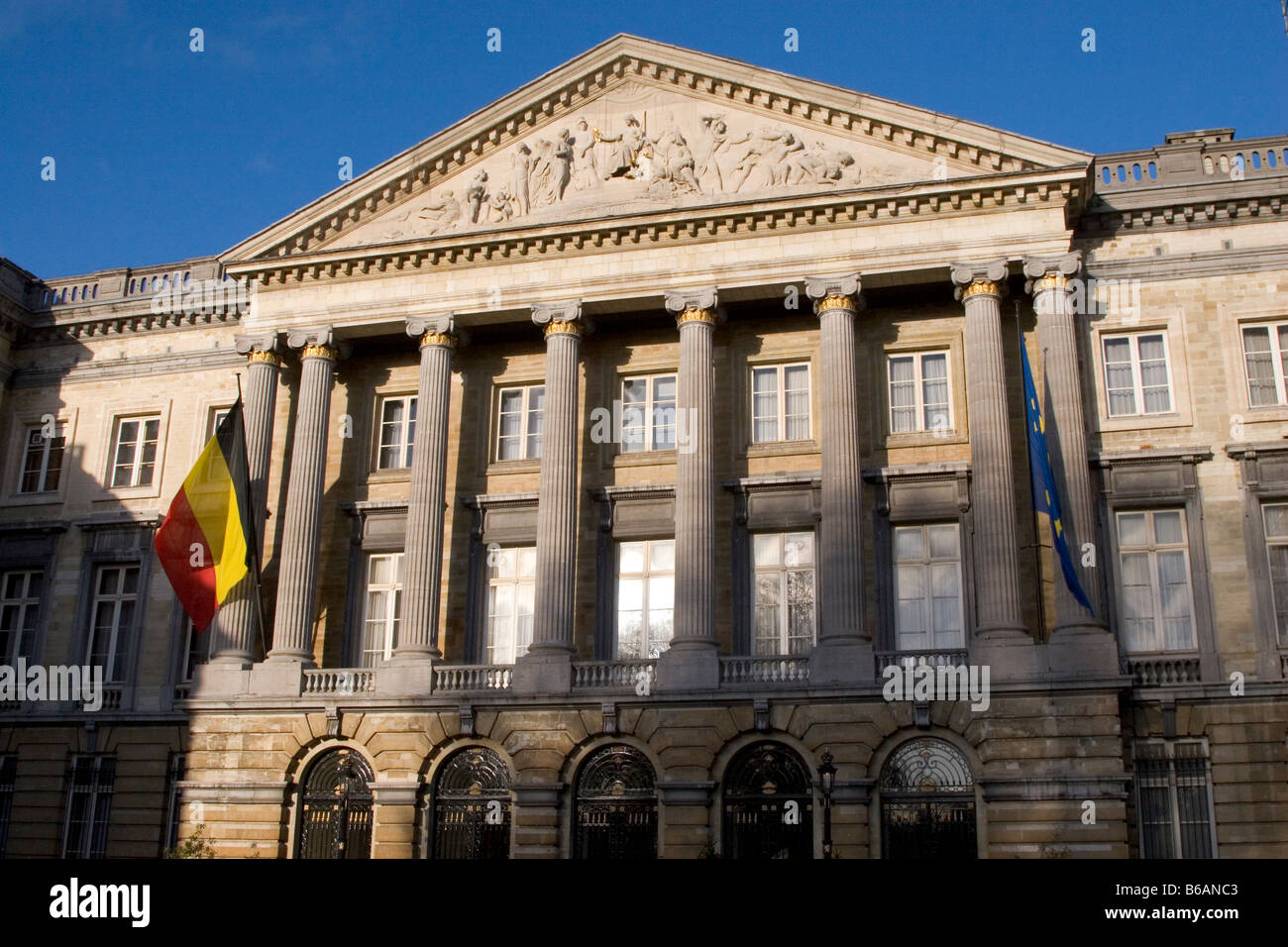 Palais de la Nation parliament building at the northern end of the Parc Royal in Brussels capital of Belgium Stock Photo