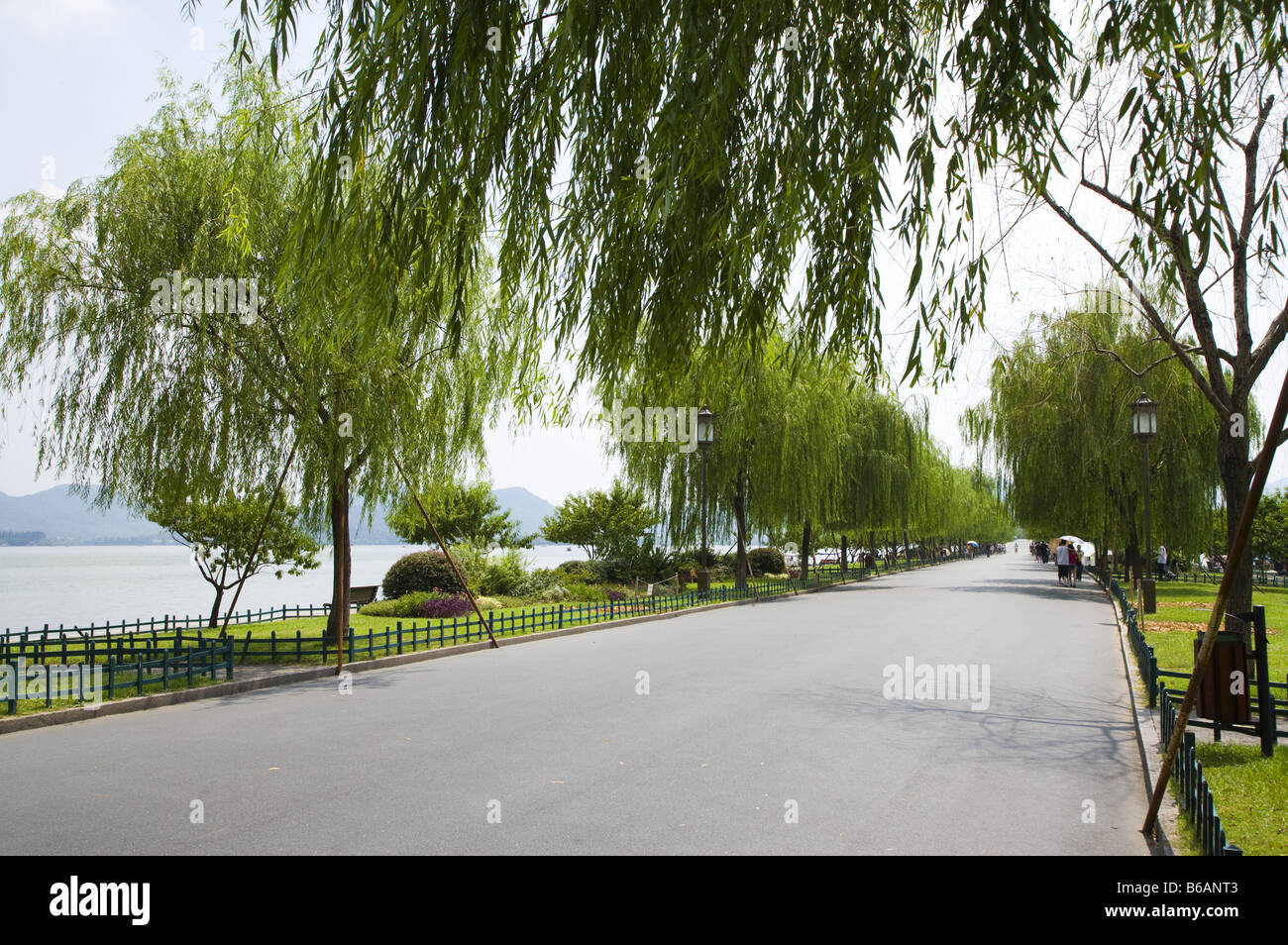 Bai causeway in West Lake Hangzhou Zhejiang Province Stock Photo