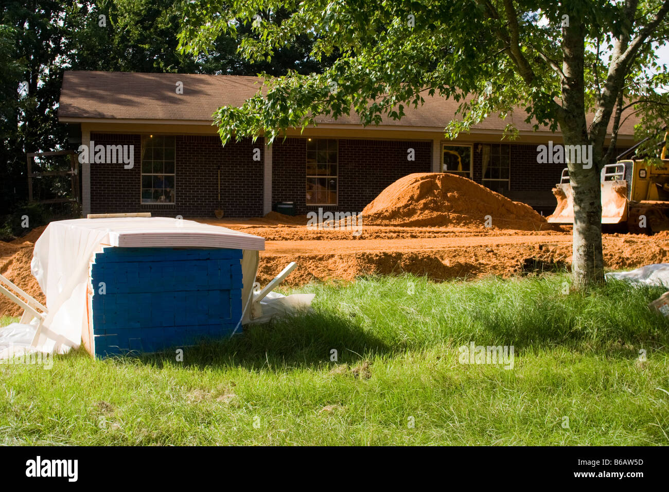 Construction project beginning for home renovation. Stock Photo