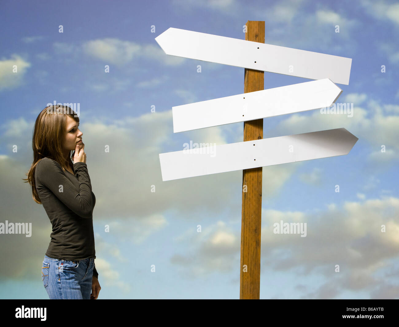 woman looking for directions Stock Photo