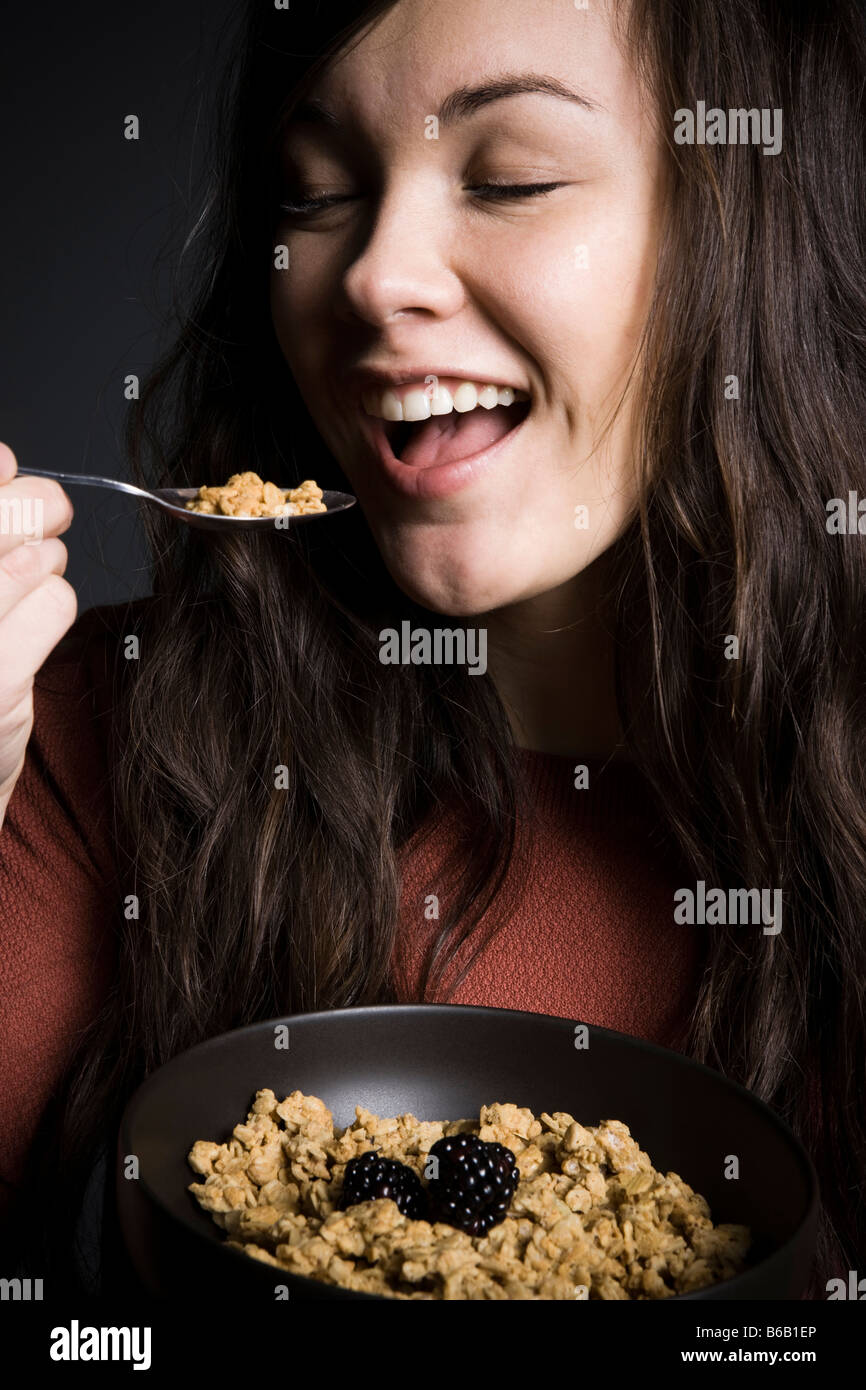 Woman eating Stock Photo