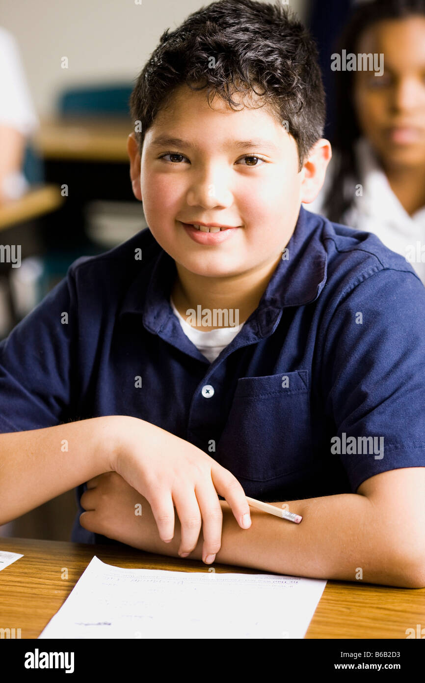 boy in a classroom Stock Photo - Alamy