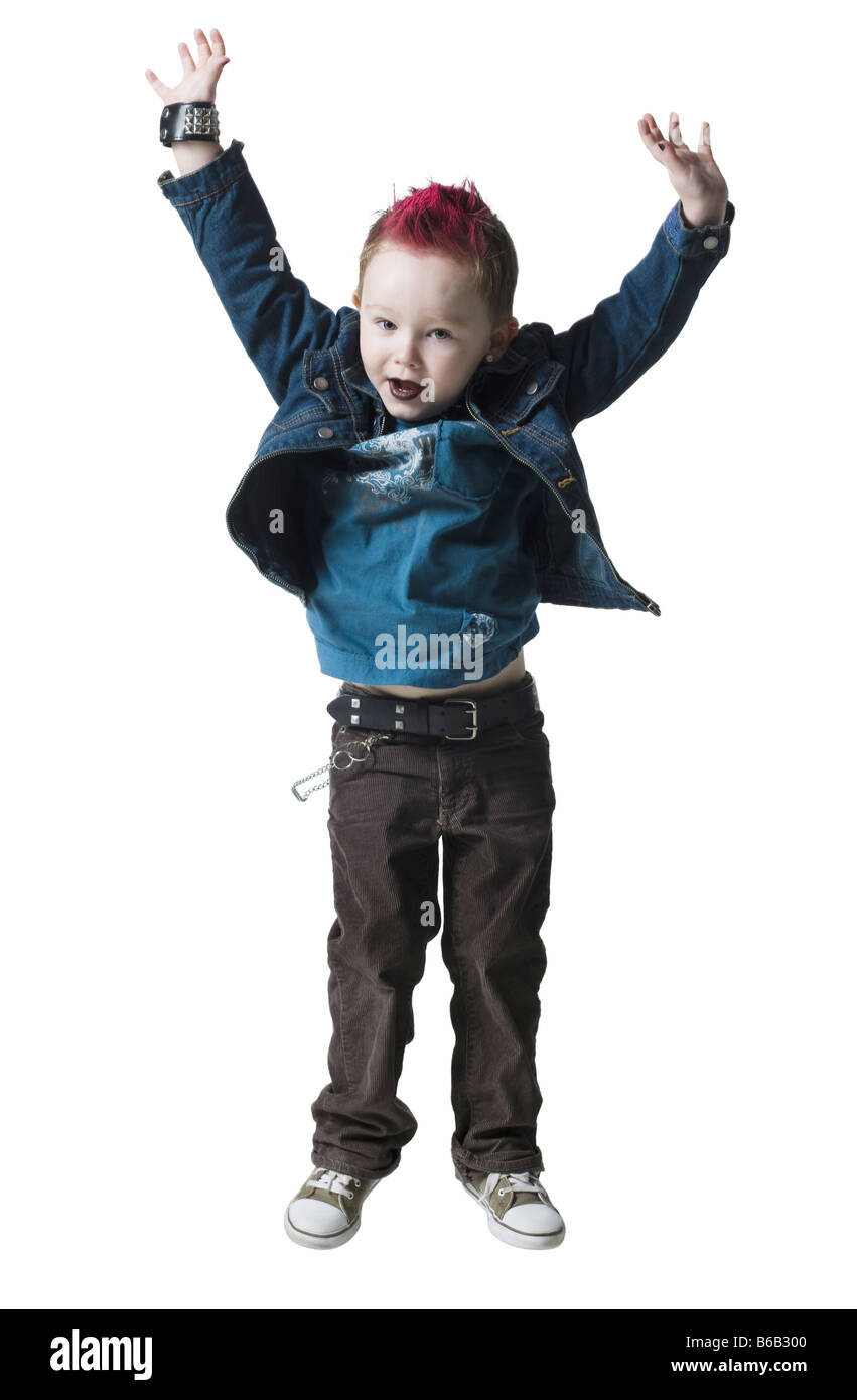 little boy in a jean jacket Stock Photo Alamy