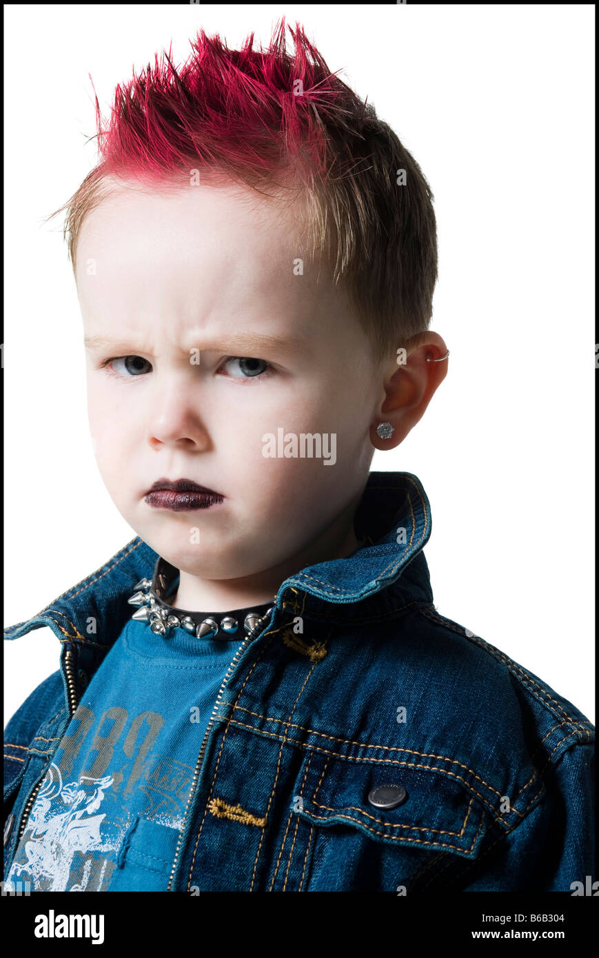 little boy in a jean jacket Stock Photo Alamy