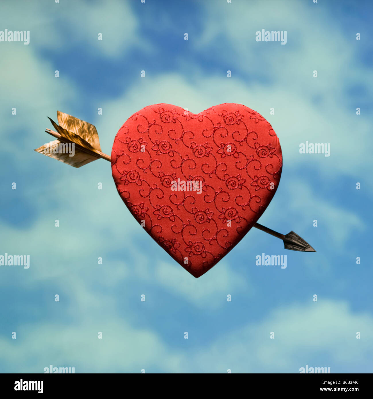 arrow through a heart Stock Photo