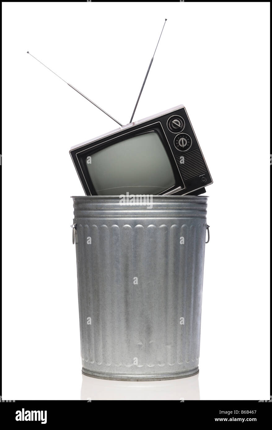 tv in the trash Stock Photo