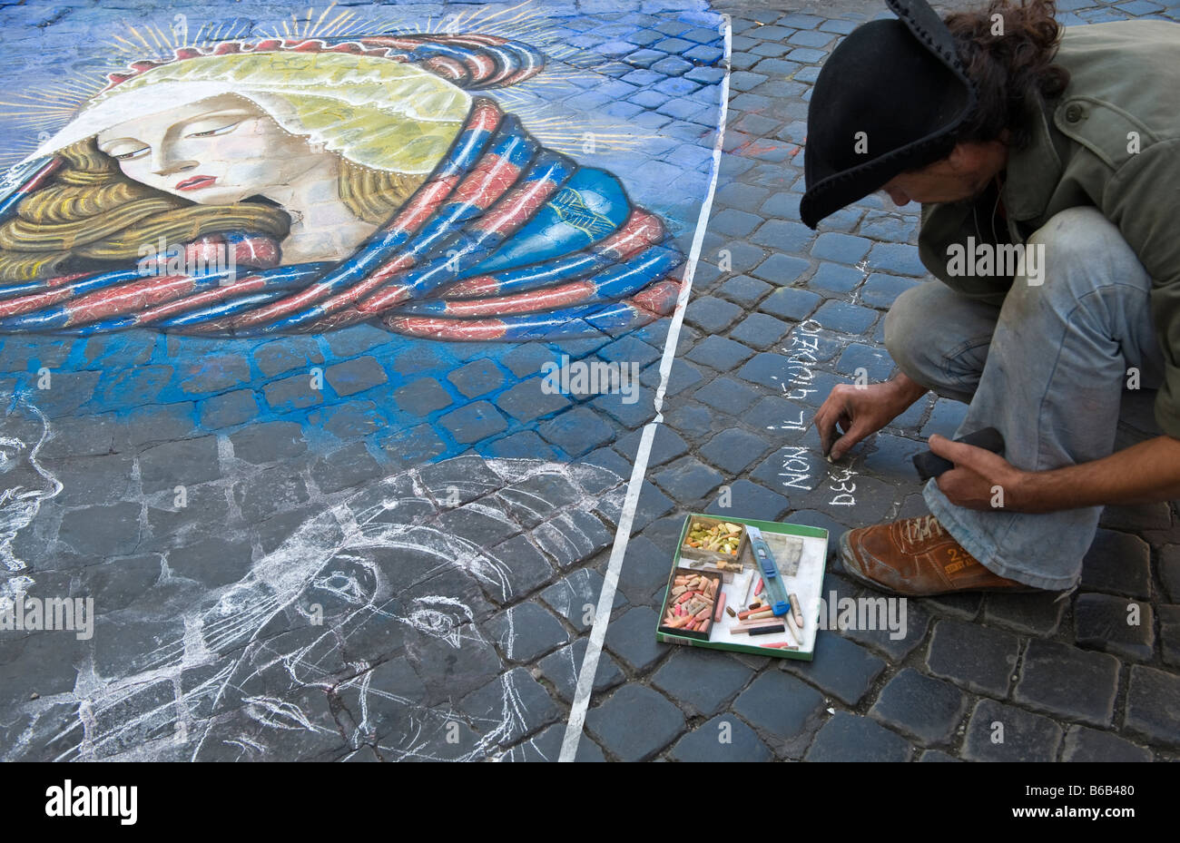 Rome a painter in Piazza Navona Stock Photo
