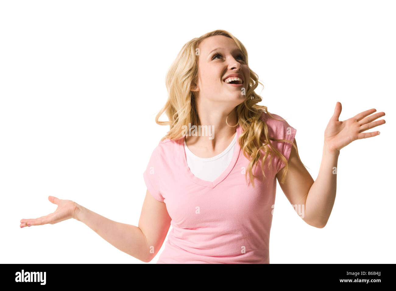 Blonde young woman outstretched hi-res stock photography and images - Alamy