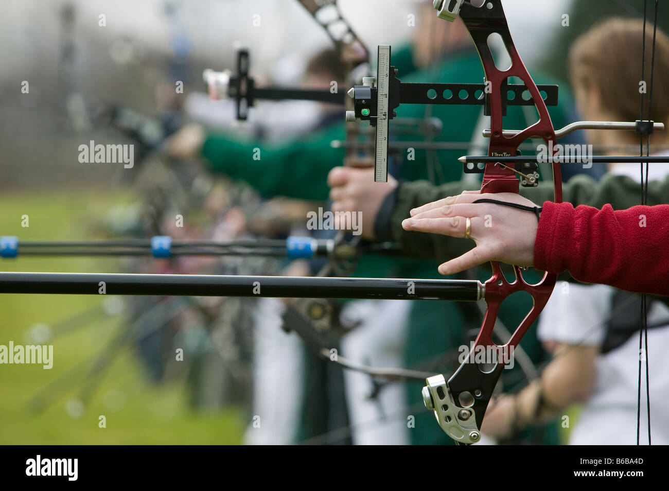 Archery competitors at event Stock Photo Alamy