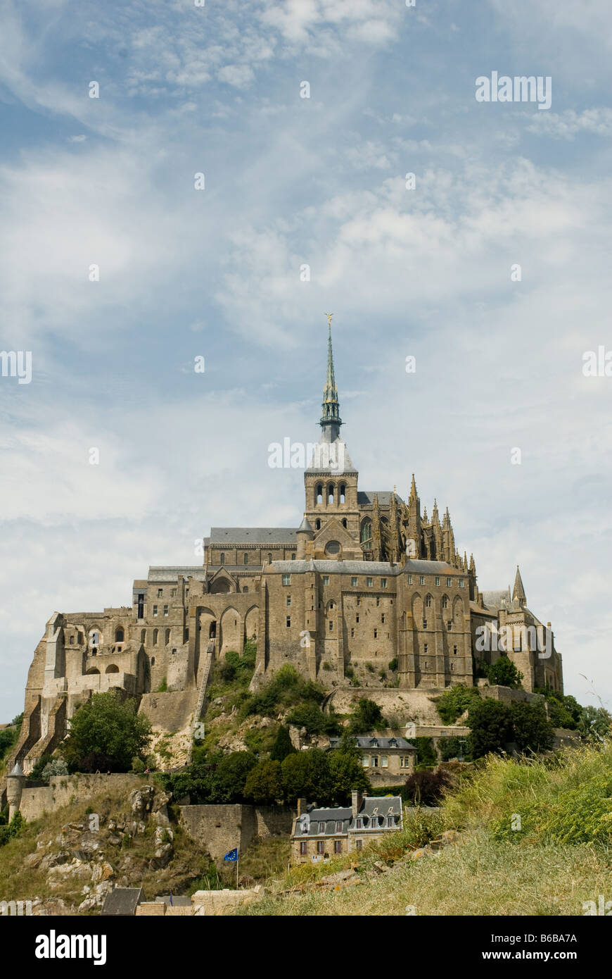 Beautiful view of Mont Saint Michel. St Michaels Mount is a rocky tidal island in Normandy France. Stock Photo