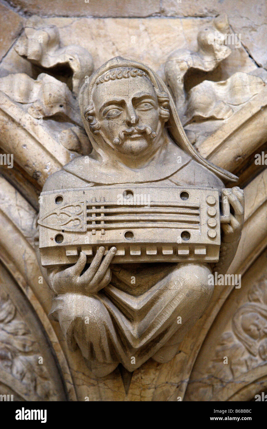 Beverley Minster founded in 8th century built mainly 13th 14th centuries sculptures East Riding of Yorkshire UK Great Britain Stock Photo