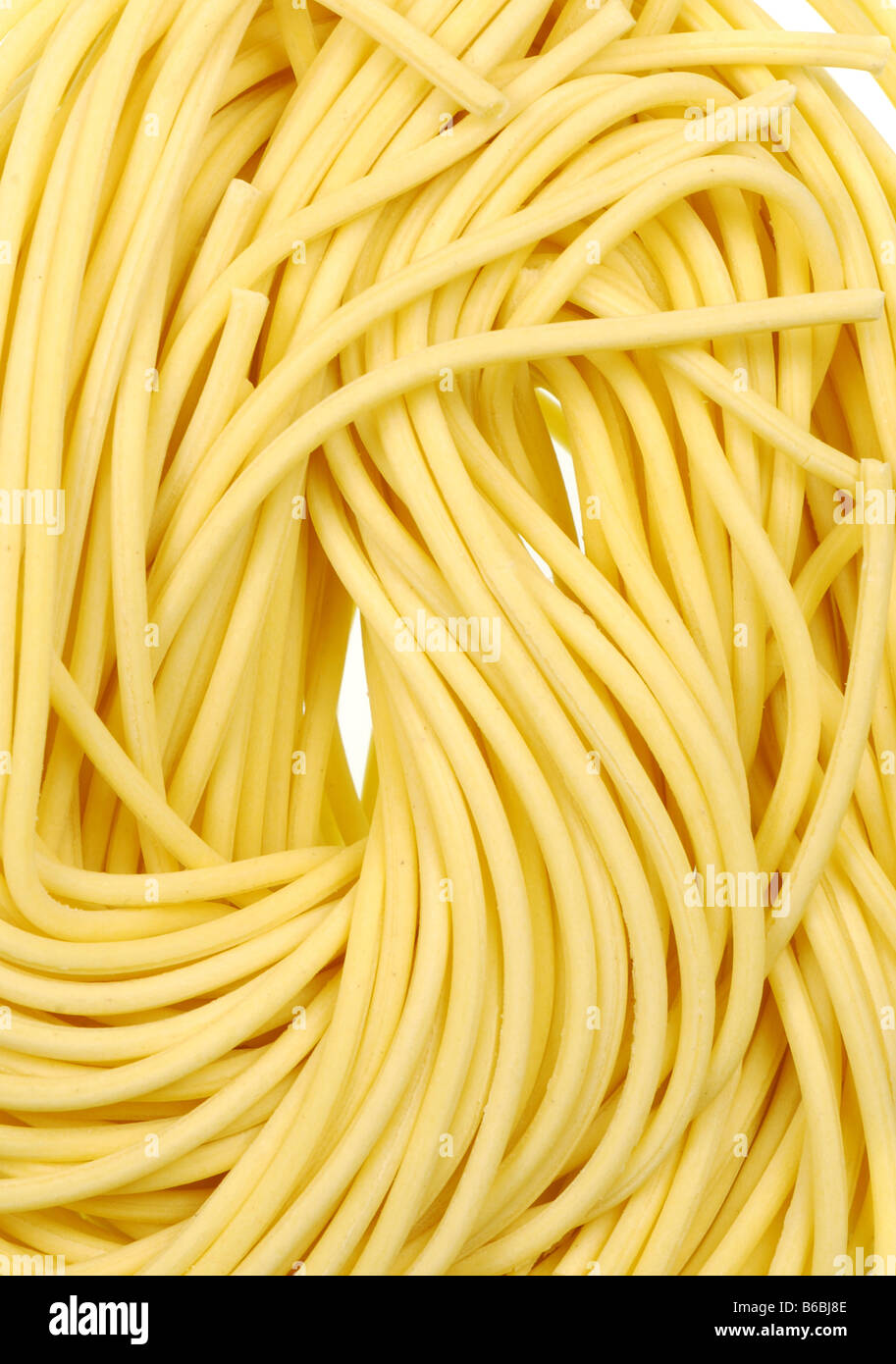 Closeup of Asian dried wheat noodles Stock Photo