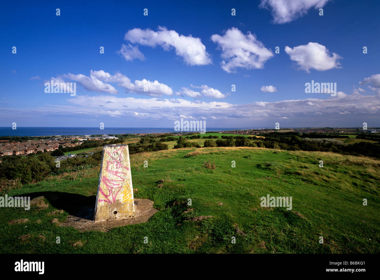 A summer view of Sunderland and the north east coastline viewed from