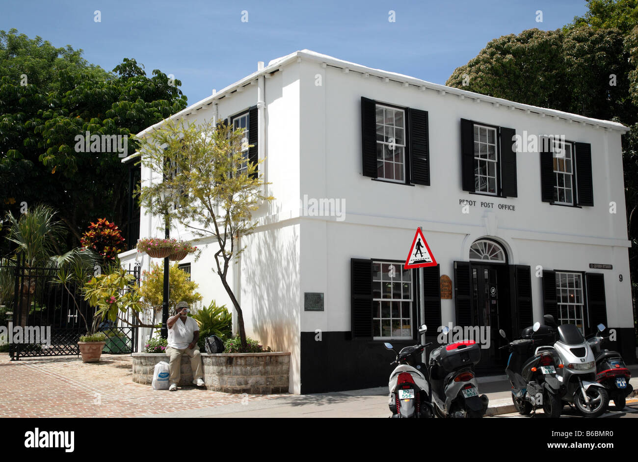 Shot of the Perot Post Office, 9 Queen Street, Hamilton, Bermuda Stock