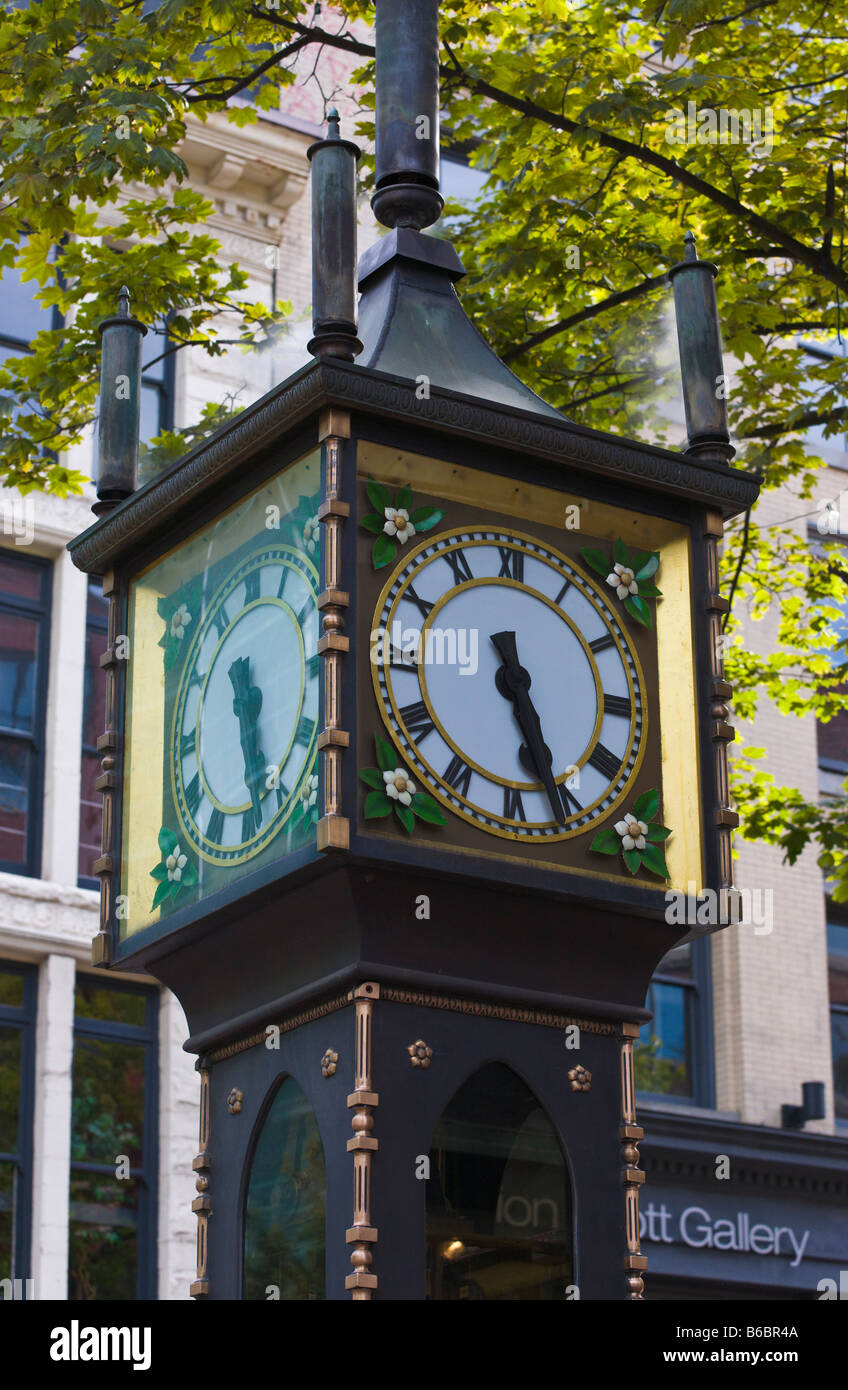 Steam Clock "Gas Town" Vancouver "British Columbia" Canada Stock Photo