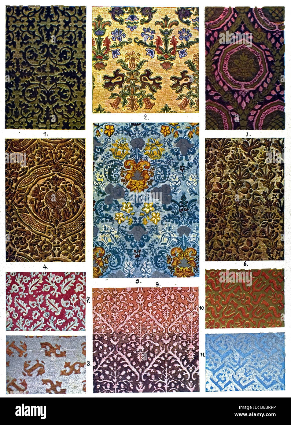 The French Ornament, French velvet and silk patterns Stock Photo