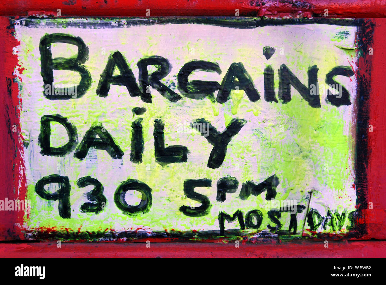 Bargains Daily Stock Photo