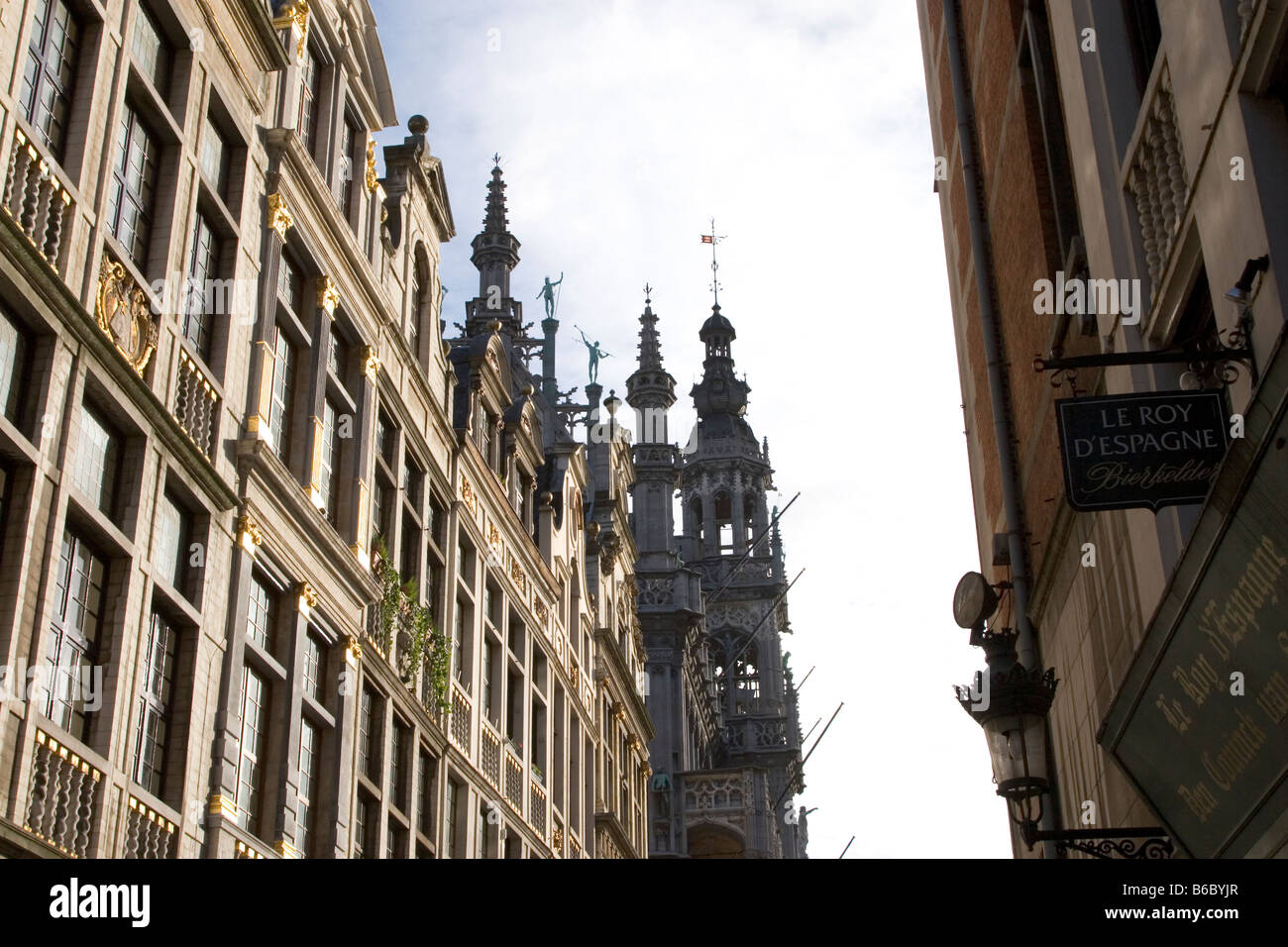 The central square of the Grand Place in Brussels, capital of Belgium in Europe photographed in Autumn Stock Photo