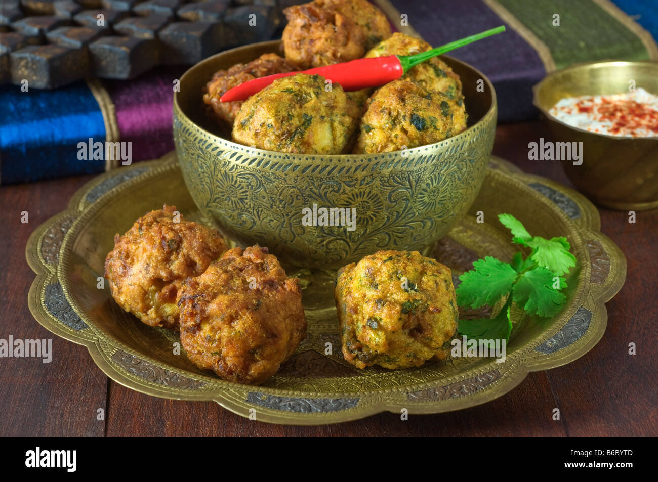 Onion bhaji India food Stock Photo Alamy
