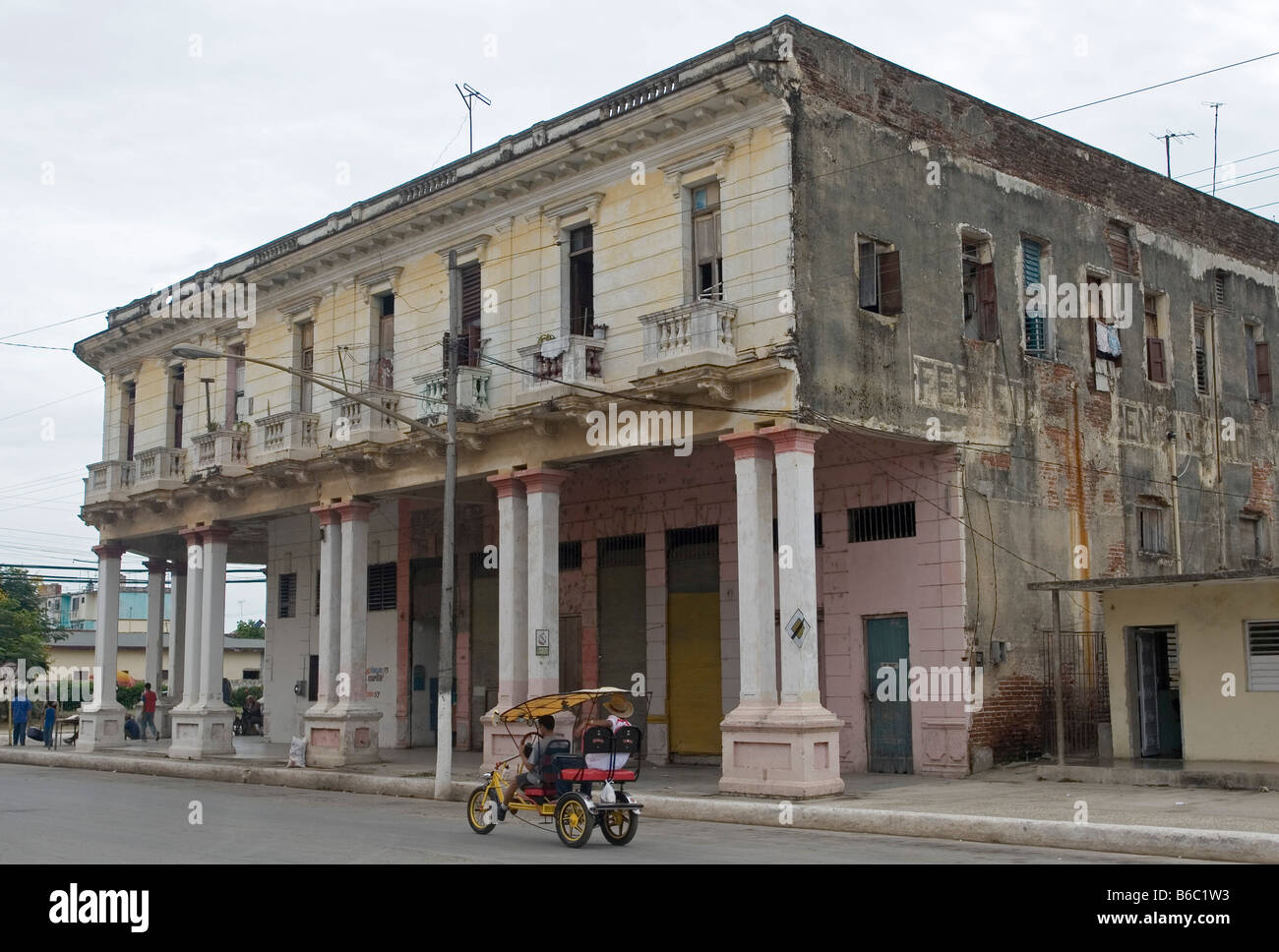typical dilapidated Cuban building Moron Cuba Caribbean Stock Photo