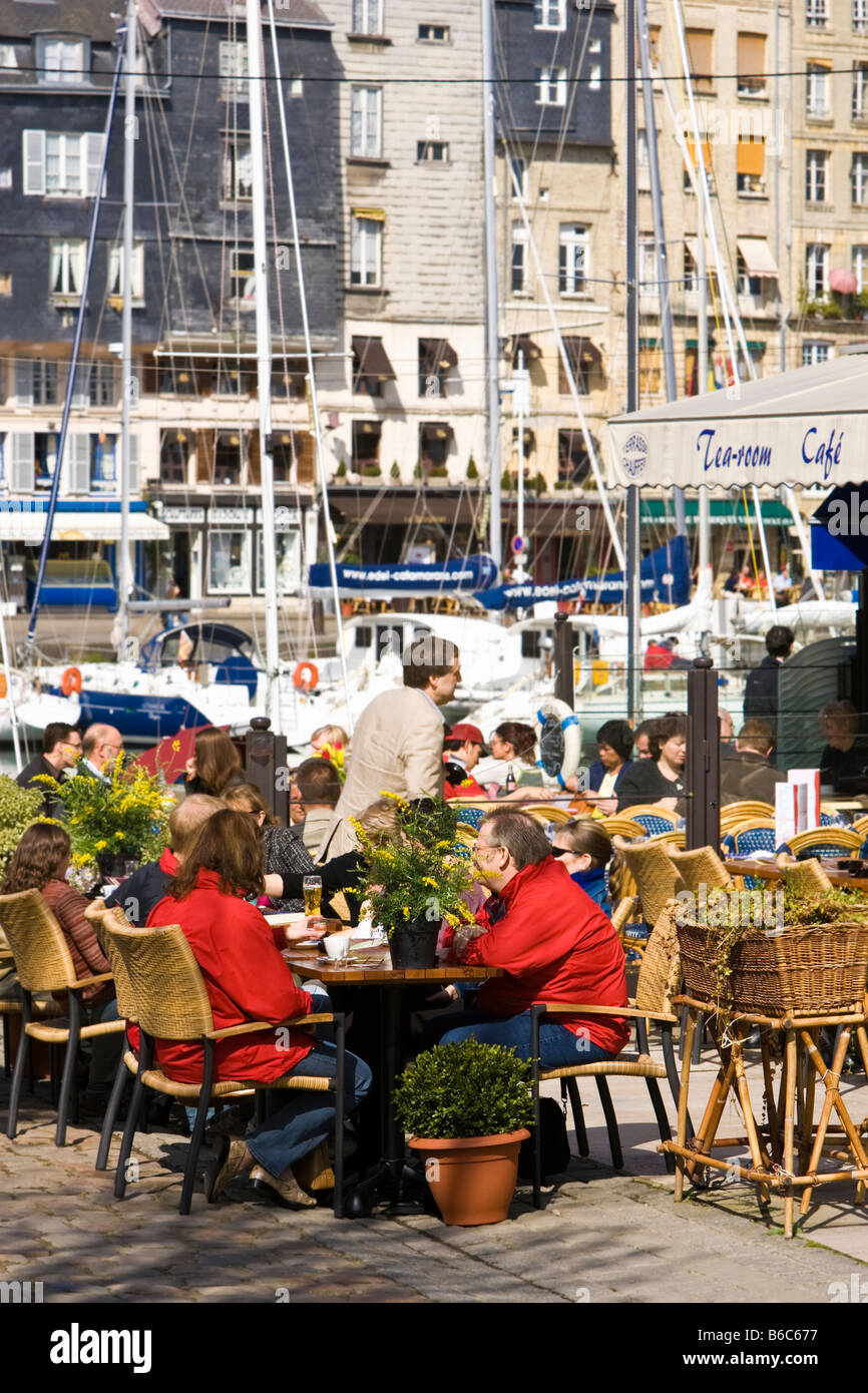 French cafe, Honfleur, Normandy, France Stock Photo