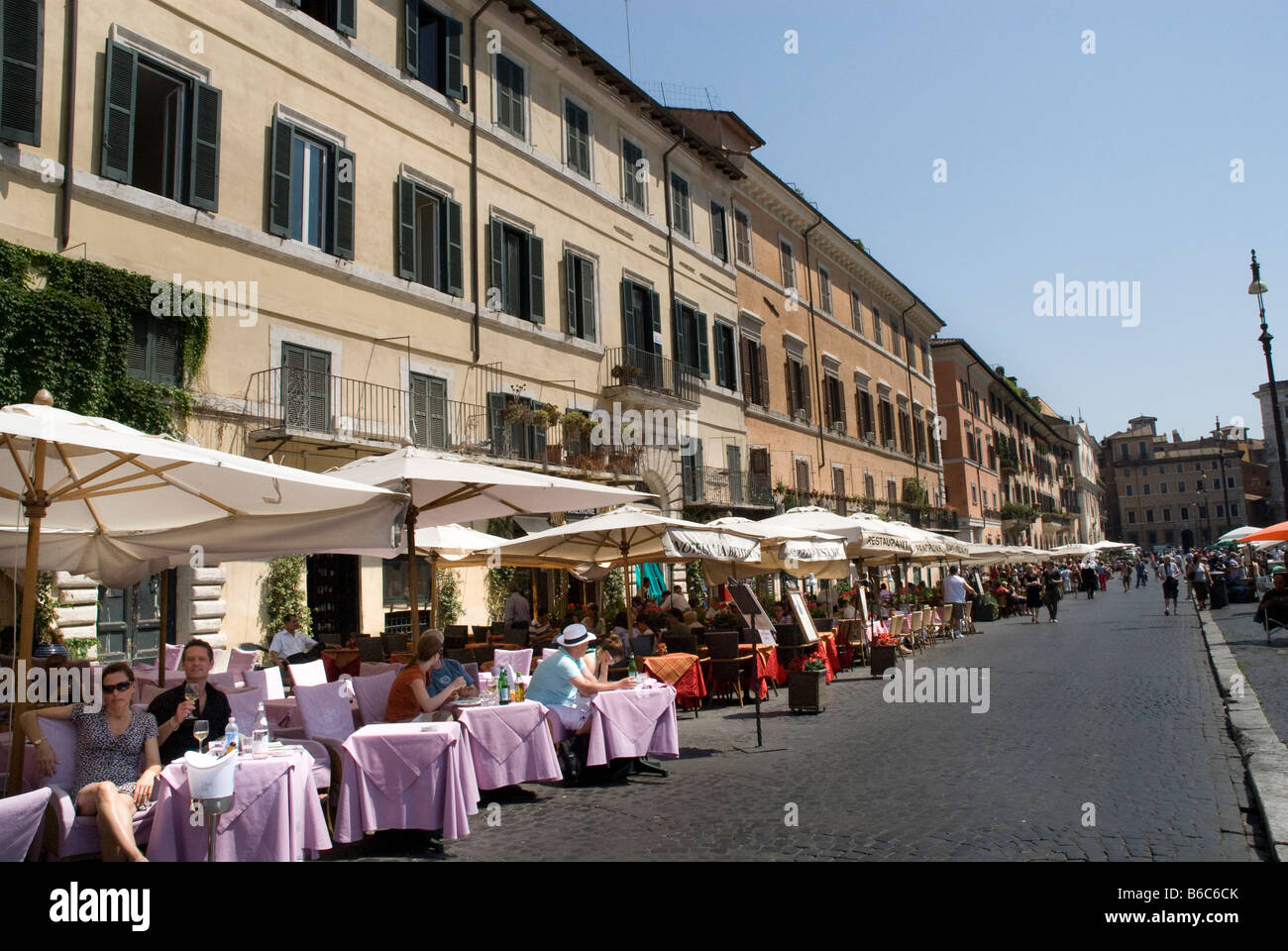 Street Restaurants in the Piazza Navona, Rome Stock Photo