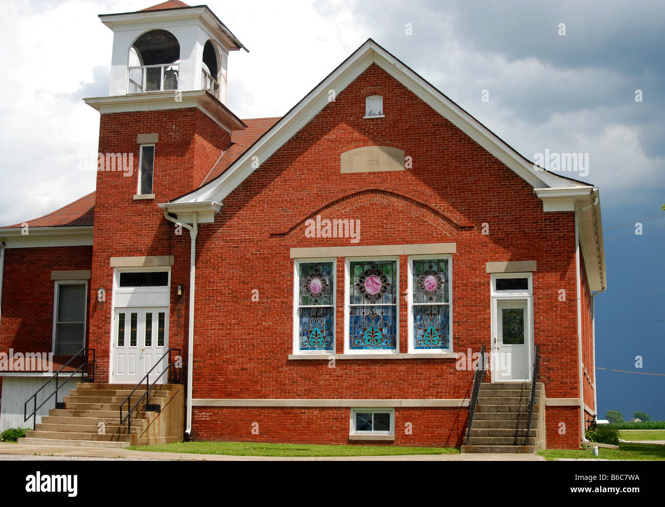 American church building in rural Illinois Stock Photo Alamy