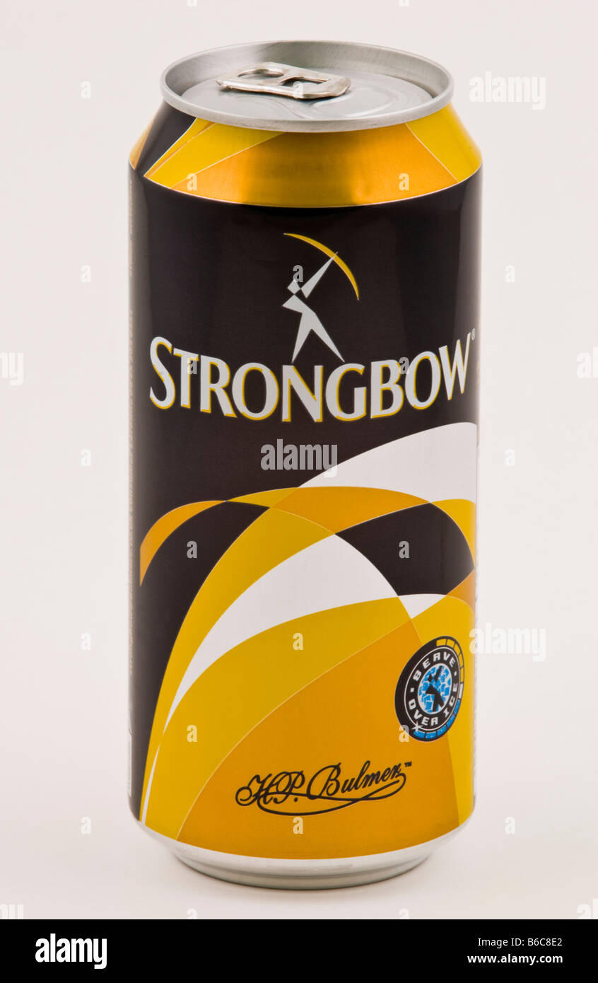 Can of Strongbow cider brewed by HP Bulmer Ltd Hereford Herefordshire