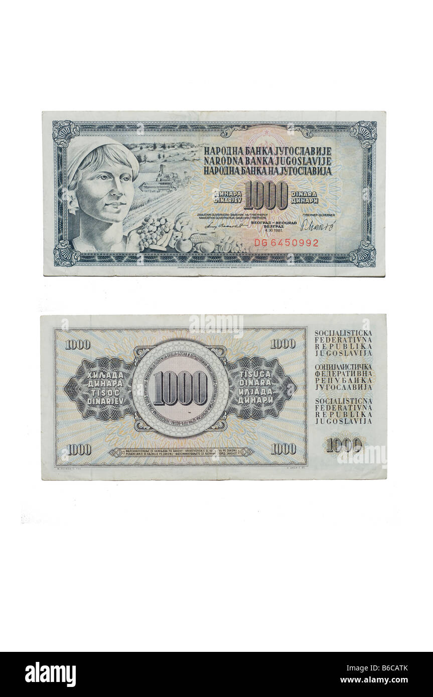 ex Yugoslavia banknote Stock Photo