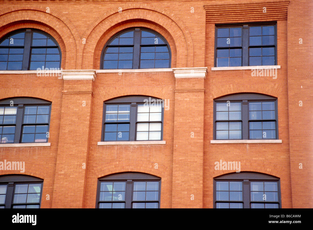 Historic Dallas book depository window on the 5th floor where shooter Lee Harvey Oswald shot President John F.Kennedy Stock Photo