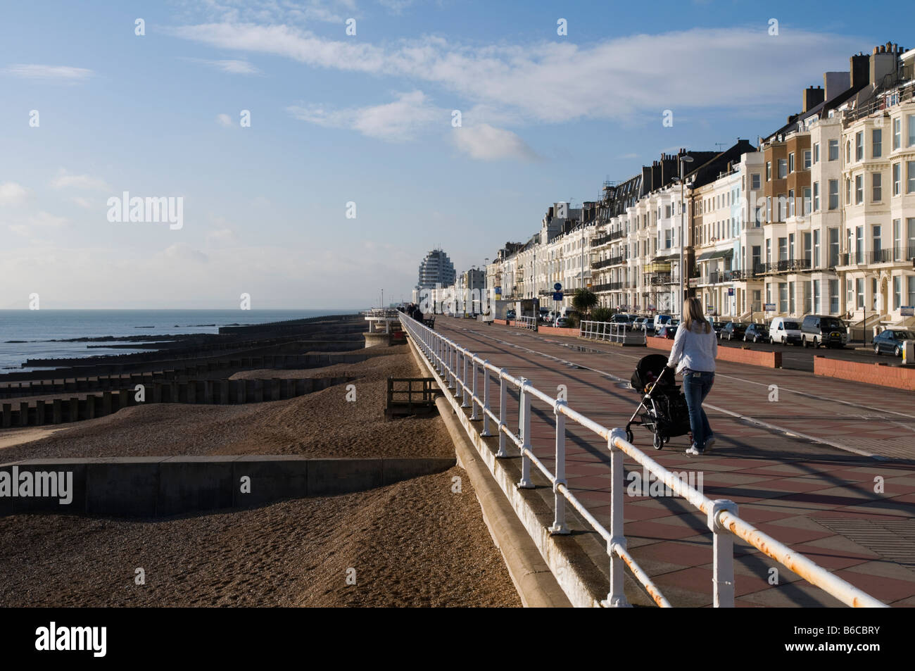 UNITED KINGDOM, ENGLAND, 9th December 2008. The seafront at Hastings on the East Sussex coast. Stock Photo