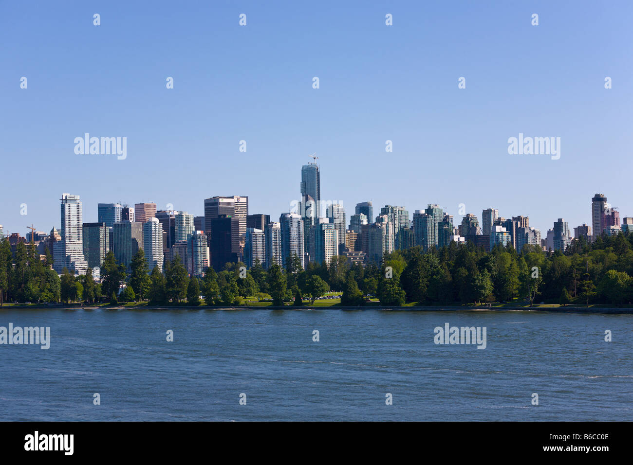 Stanley Park and Vancouver skyline 'British Columbia' Canada Stock Photo