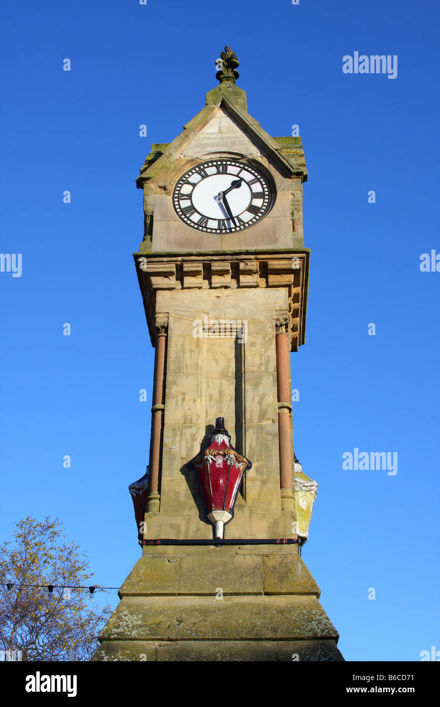 Clock Tower in the Market Place at Thirsk, North Yorkshire, England, U.K. Stock Photo