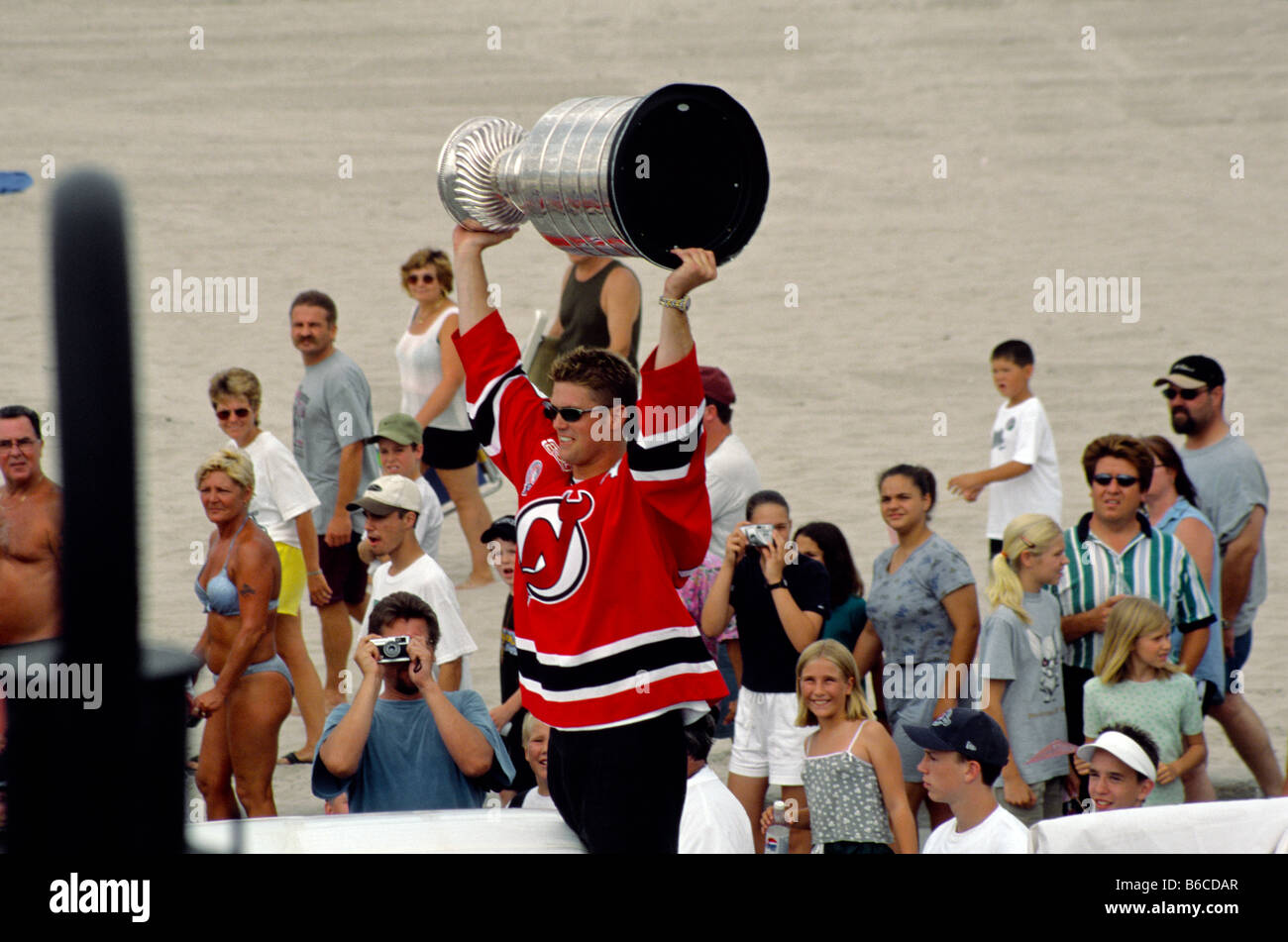 Stanley cup hockey parade with Jason Arnott in Wasaga Beach,Ontario,Canada Stock Photo