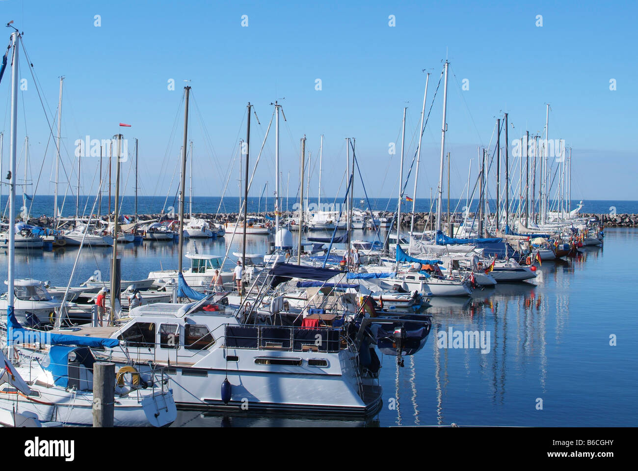 Sailboats at harbor Stock Photo - Alamy
