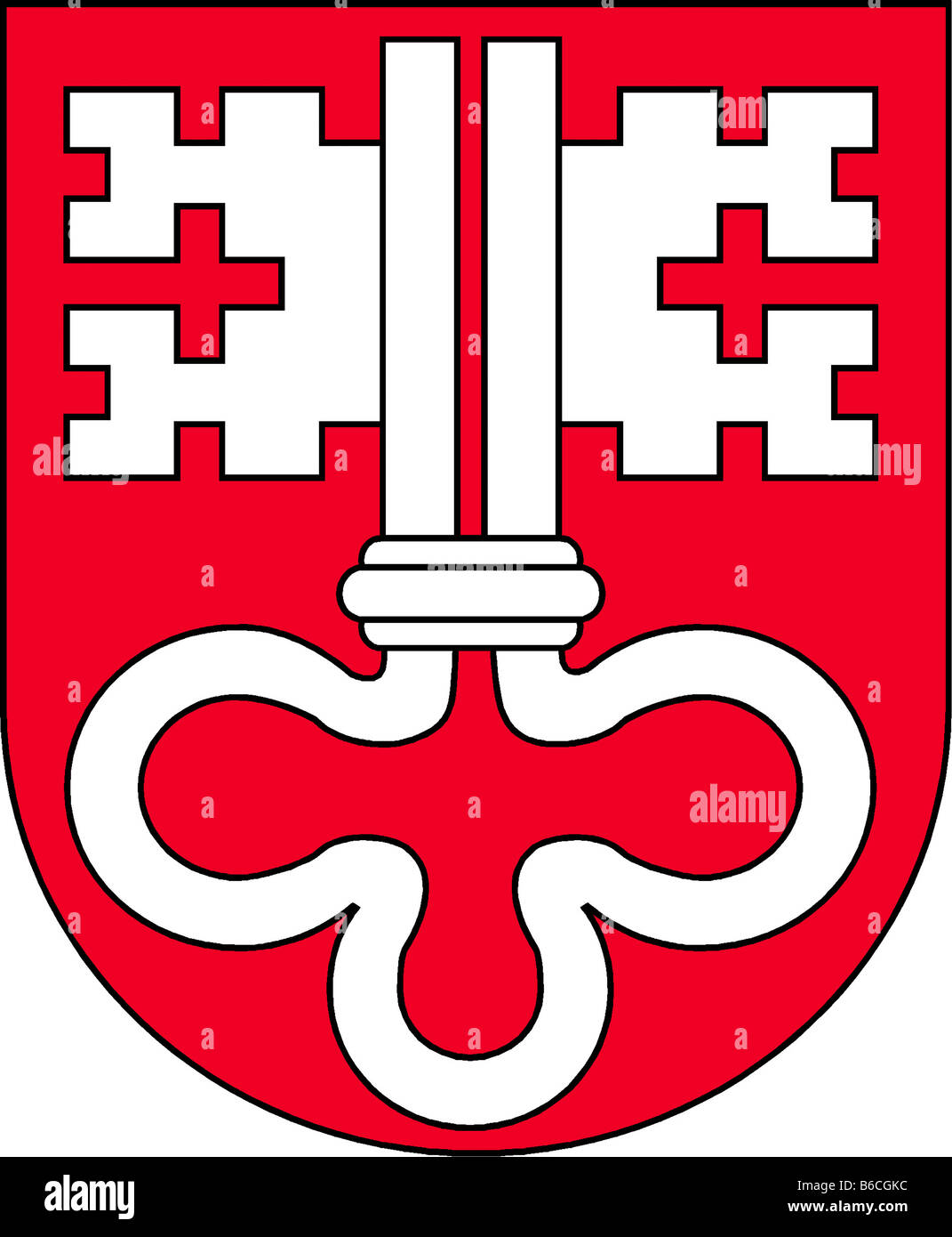 illustration flag of canton of nidwalden switzerland Stock Photo