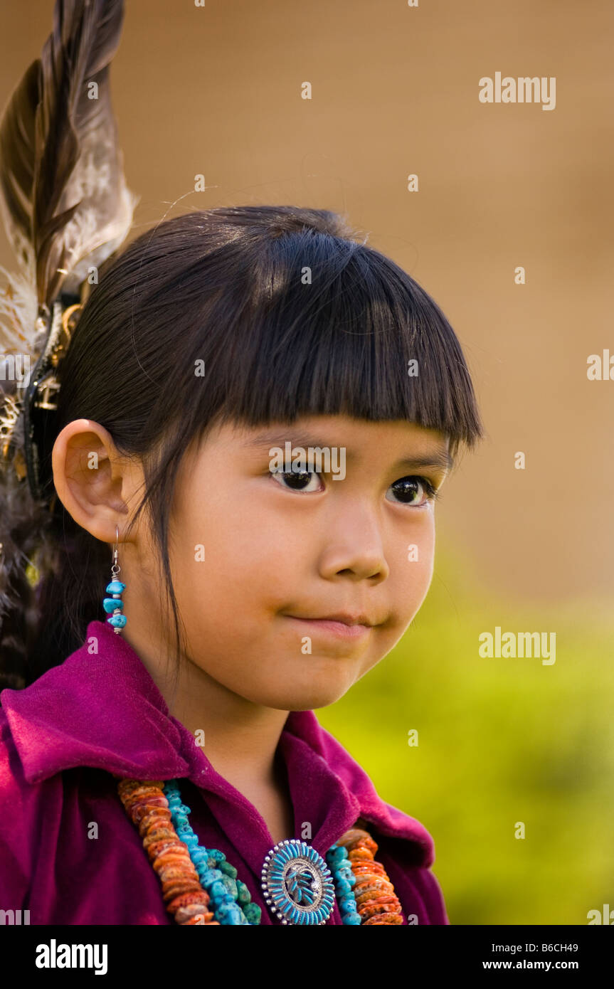 Young Navajo girl in contemporary ceremonial dress Grand Canyon Arizona