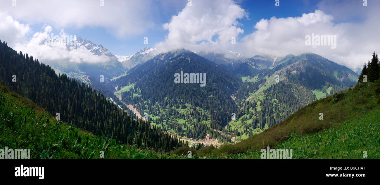 Small Almaty gorge panorama Stock Photo
