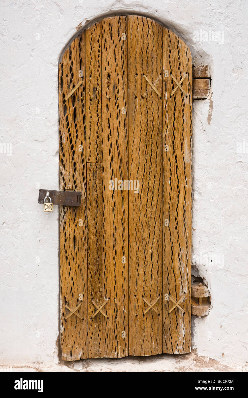 Cactus wood door, Toconao, Chile Stock Photo