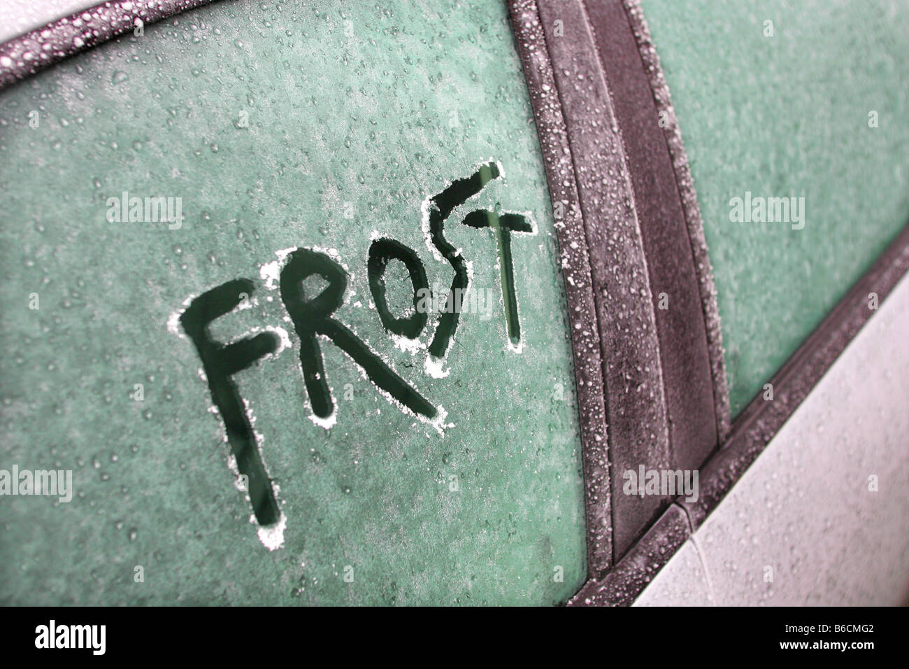 Frost on a car window Stock Photo Alamy