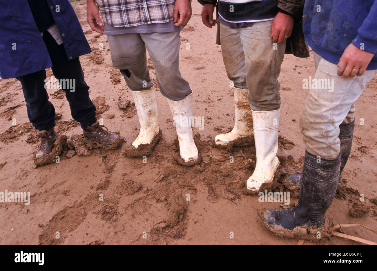 Muddy boots Stock Photo