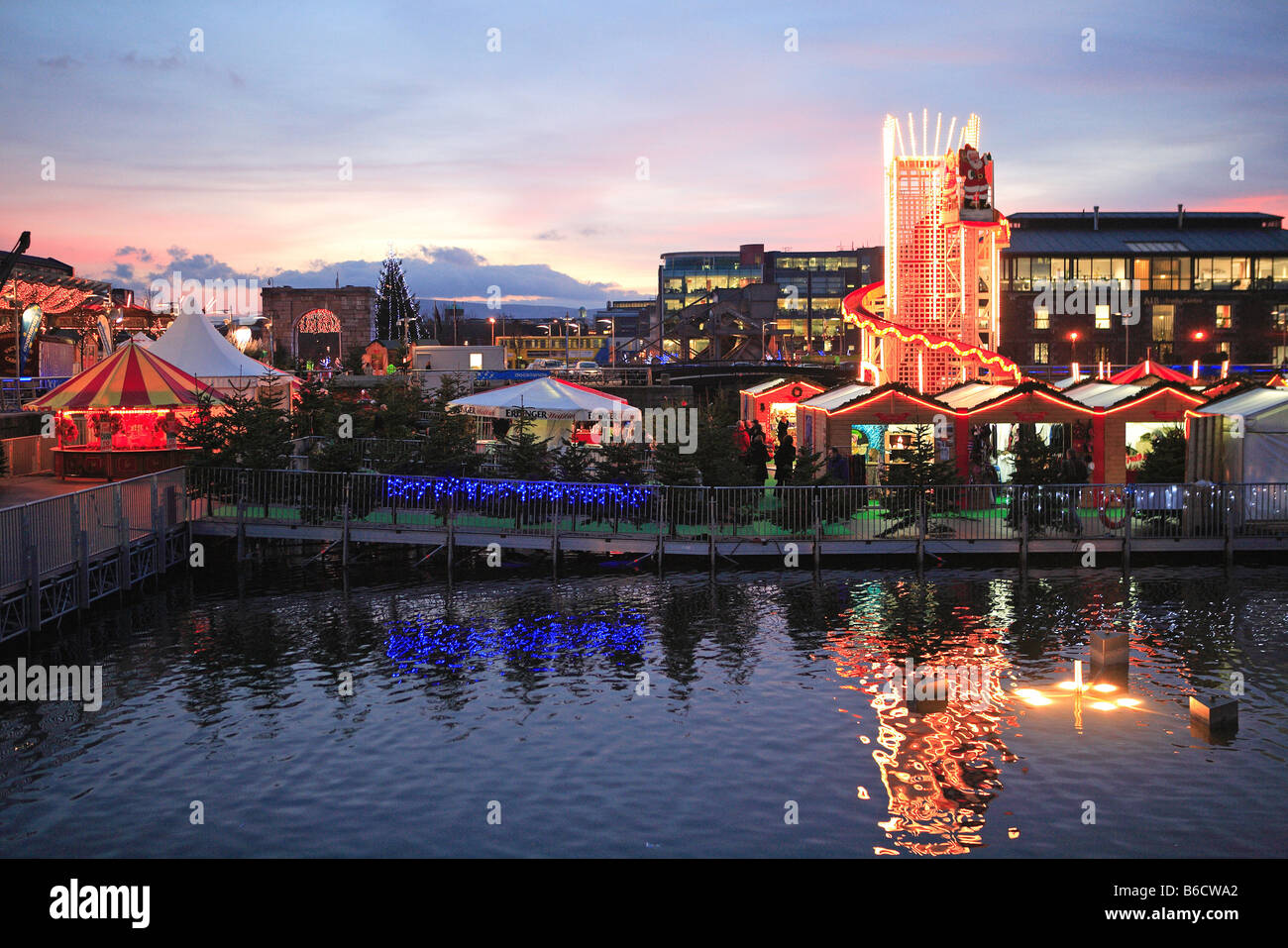 Dublin, Christmas Market, Dock Stock Photo Alamy