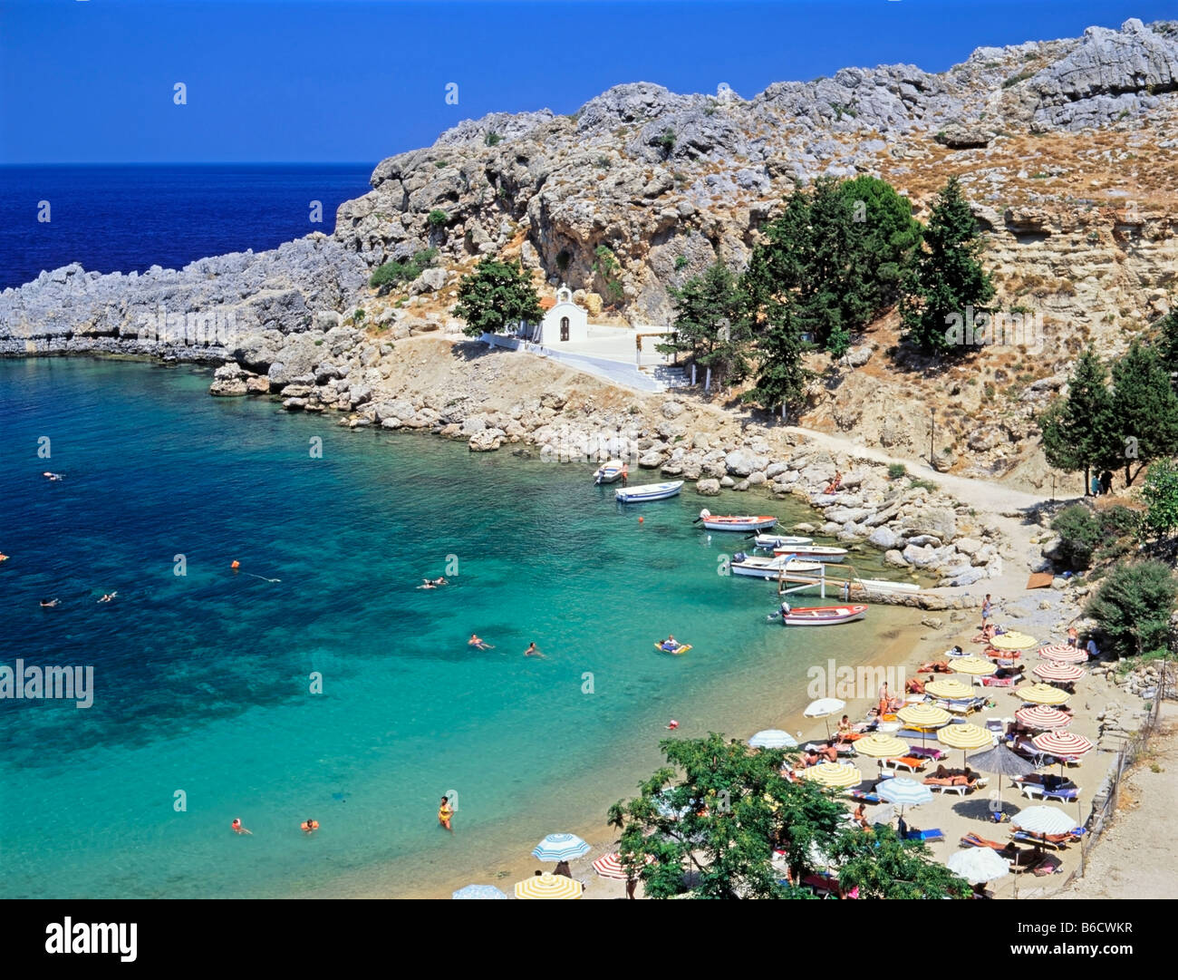 Lindos, St. Paul's Bay, Rhodes, Greece Stock Photo Alamy