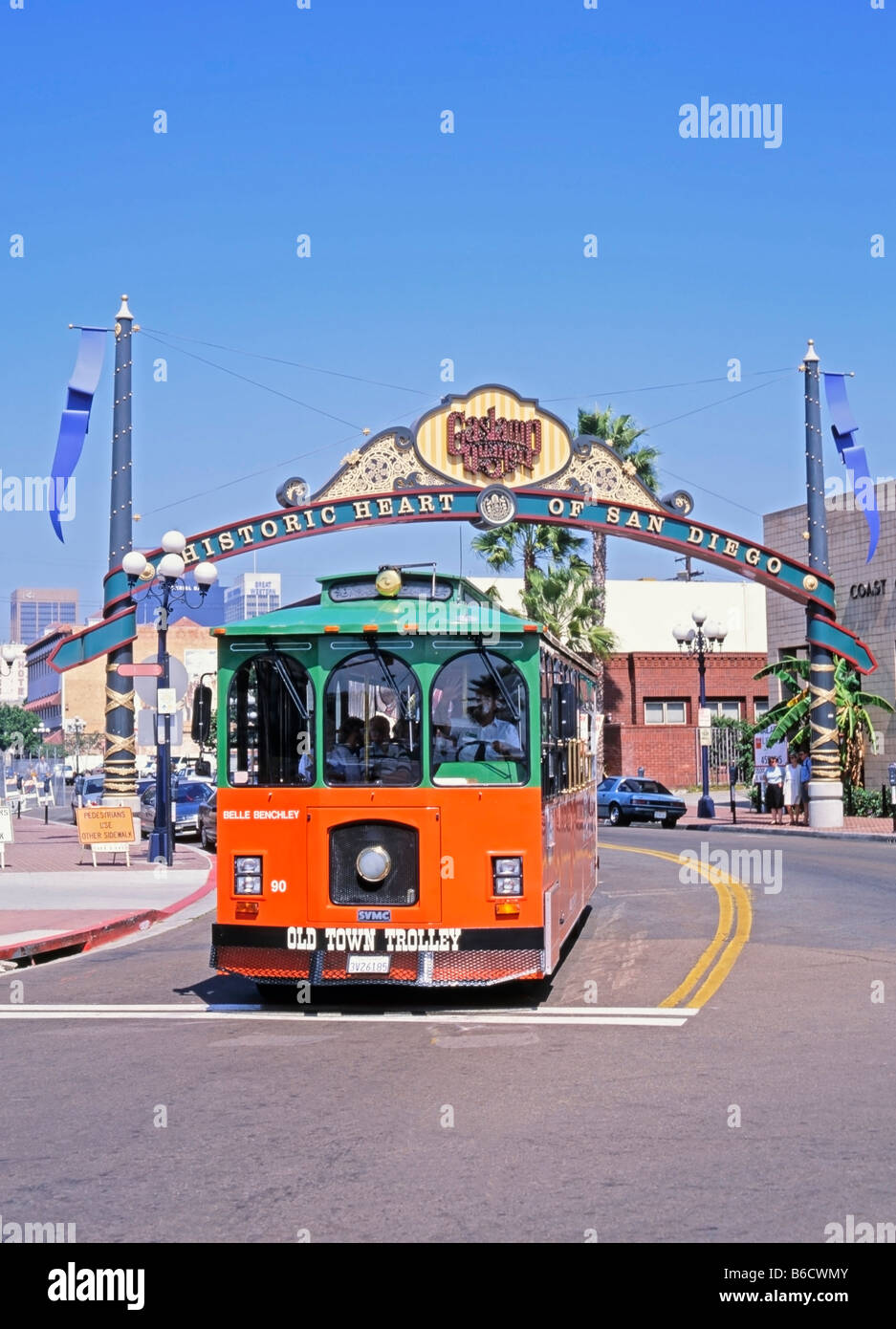 California, San Diego, Trolley Bus Stock Photo Alamy