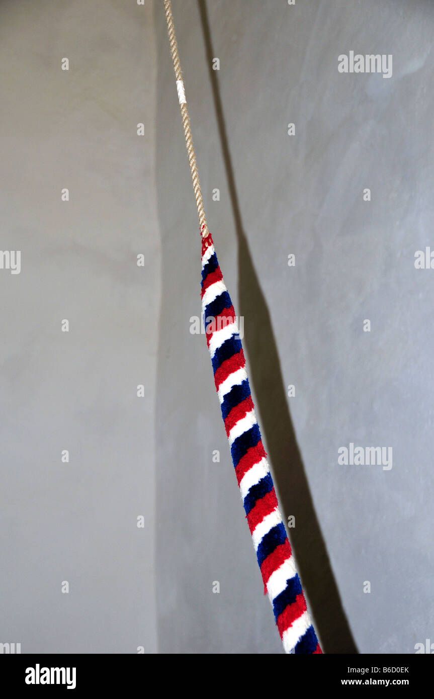 church bellpull stripes rope ringing service calling sounding Stock ...