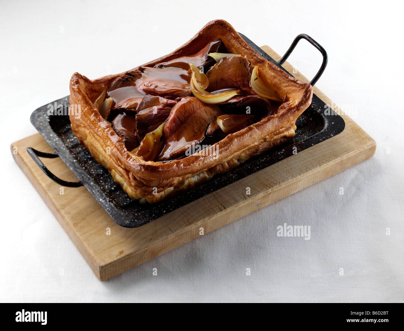 Beef silverside Yorkshire pudding in a roasting pan Stock Photo Alamy