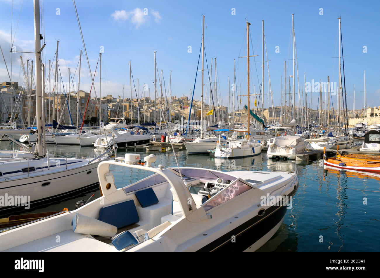 Grand Harbour Marina In Valletta Stock Photo